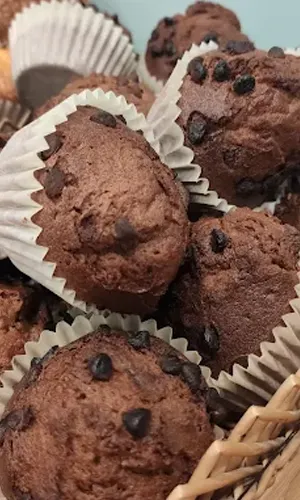 magdalenas, muffins con pepitas de chocolate